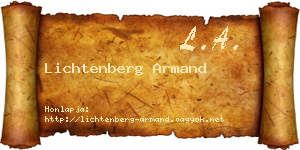 Lichtenberg Armand névjegykártya